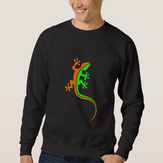 Niedliche Bunte Gecko-Wildtier-Echse Sweatshirt (Vorderseite)