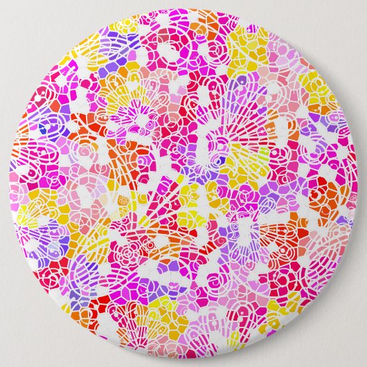 Niedliche bunte, gürtelförmige Blume Button (Vorderseite)