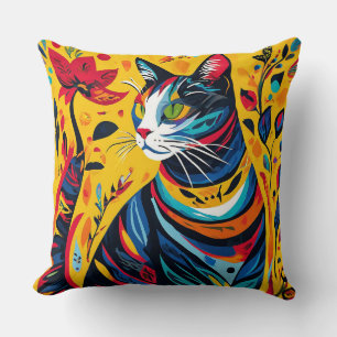 Niedliche bunte Katze Kissen