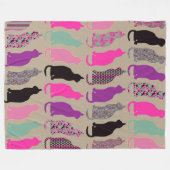 Niedliche bunte Katzen-Fleece-Decke Fleecedecke (Vorderseite (Horizontal))