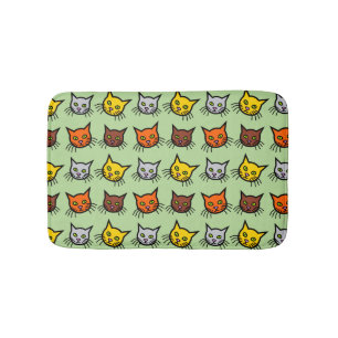 Niedliche bunte Katzen-Gesichts-Muster-Bad-Matte Badematte