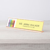 Niedliche Bunte Kindergärten Kindergartenlehrerin Schreibtischnamensplakette (Vorderseite )