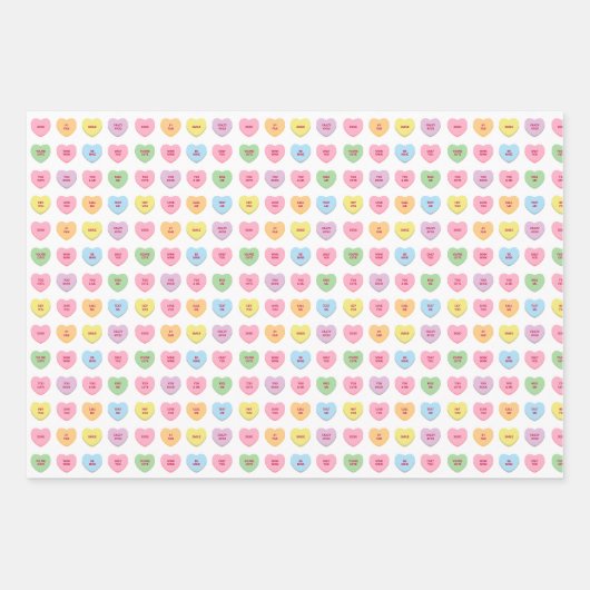 Niedliche, bunte Konversationsmuster Geschenkpapier Set (Vorderseite)