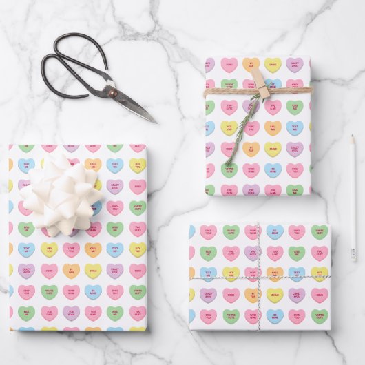 Niedliche, bunte Konversationsmuster Geschenkpapier Set (Vorderseite)