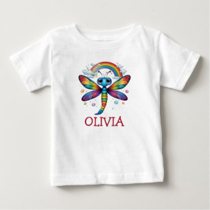 Niedliche bunte Libelle mit Regenbogen Baby T-shirt