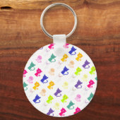 Niedliche bunte, lustige Katzen Muster Nummernschi Schlüsselanhänger (Vorderseite)