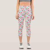 Niedliche bunte lustige Monster-Muster High Top Sn Capri Leggings (Vorderseite)