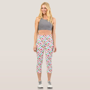 Niedliche bunte lustige Monster-Muster High Top Sn Capri Leggings