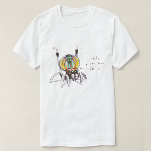 Niedliche bunte lustige Pfau-Spinne, die Shirt (Design vorne)