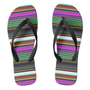 Niedliche, bunte Neonstreifen Badesandalen