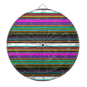 Niedliche, bunte Neonstreifen Dartscheibe