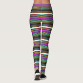 Niedliche, bunte Neonstreifen Leggings (Rückseite)