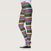 Niedliche, bunte Neonstreifen Leggings (Links)