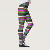 Niedliche, bunte Neonstreifen Leggings (Rechts)