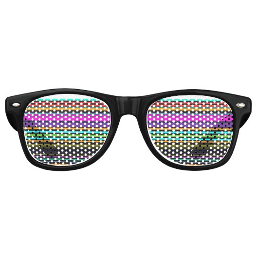 Niedliche, bunte Neonstreifen Partybrille (Vorderseite)