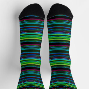 Niedliche, bunte Neonstreifen Socken