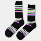 Niedliche, bunte Neonstreifen Socken (Linkes Detail)