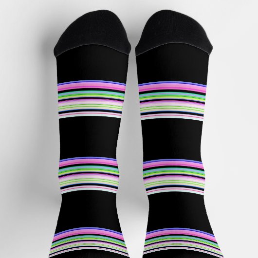 Niedliche, bunte Neonstreifen Socken (Oben)