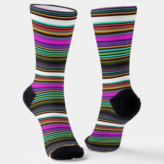 Niedliche, bunte Neonstreifen Socken (Gewinkelt)