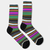 Niedliche, bunte Neonstreifen Socken (Rechts)
