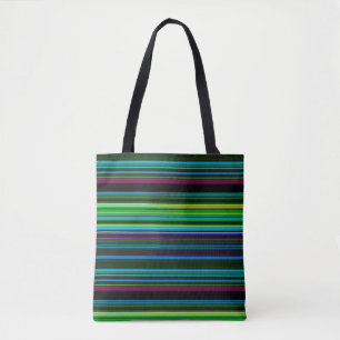 Niedliche, bunte Neonstreifen Tasche