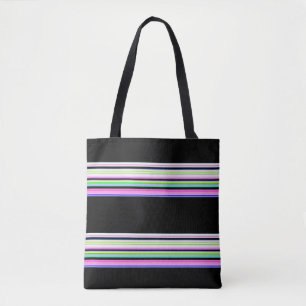 Niedliche, bunte Neonstreifen Tasche