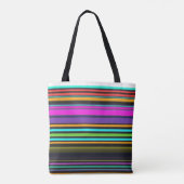 Niedliche, bunte Neonstreifen Tasche (Rückseite)