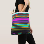 Niedliche, bunte Neonstreifen Tasche (Von Nahem)