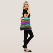Niedliche, bunte Neonstreifen Tasche (Am Model)