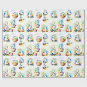 Niedliche bunte Ostereier Blumenstrauß Geschenkpapier (Flach)