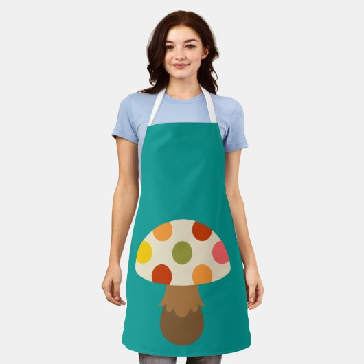 Niedliche bunte Pilze Schürze (Getragen)