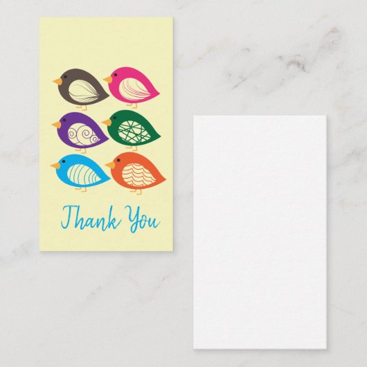 Niedliche, bunte Raubvögel Mitteilungskarte (Vorne/Hinten)