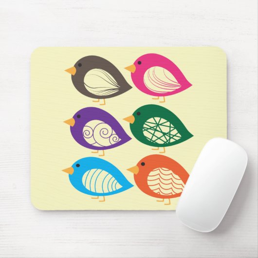 Niedliche, bunte Raubvögel Mousepad (Mit Mouse)