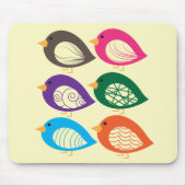 Niedliche, bunte Raubvögel Mousepad (Vorne)