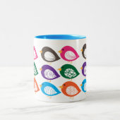 Niedliche, bunte Raubvögel Zweifarbige Tasse (Mittel)