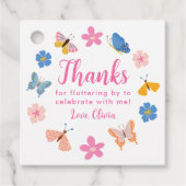 Niedliche bunte Schmetterlinge Geburtstag Danke Geschenkanhänger (Vorderseite)