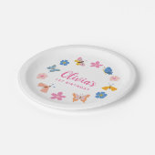 Niedliche Bunte Schmetterlinge Geburtstagsparty Pappteller (Schrägansicht)