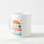 Niedliche bunte Tasse wachen unterrichten Kinder (Vorderseite Links)