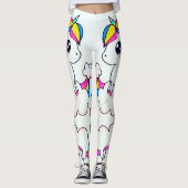 Niedliche bunte Unicorn Kawaii Liebe Leggings (Vorderseite)