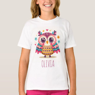 Niedliche Bunte Verspielte Eule T-Shirt