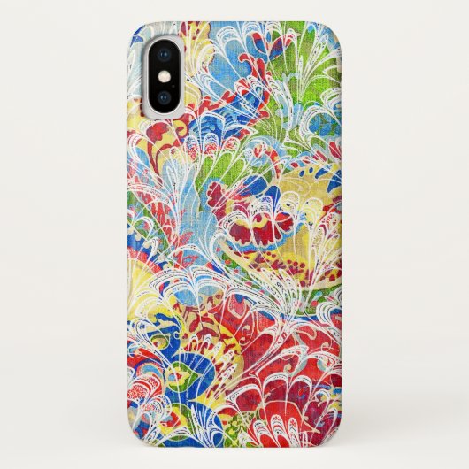 Niedliche bunte Vintage Blüte Case-Mate iPhone Hülle (Rückseite)