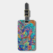 Niedliche bunte Vintage Blüte Gepäckanhänger (Vorderseite vertikal)