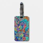 Niedliche bunte Vintage Blüte Gepäckanhänger (Rückseite vertikal)