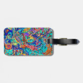 Niedliche bunte Vintage Blüte Gepäckanhänger (Rückseite horizontal)