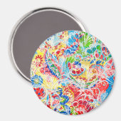 Niedliche bunte Vintage Blüte Magnet (Vorderseite/Rückseite)