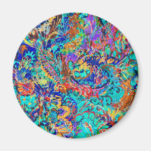 Niedliche bunte Vintage Blüte Magnet