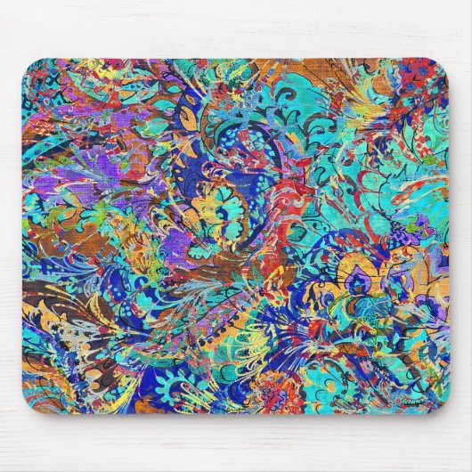 Niedliche bunte Vintage Blüte Mousepad (Vorne)