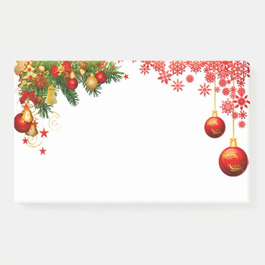 Niedliche, bunte Weihnachtsschmuck, Urlaub Post-it Klebezettel (Vorderseite)
