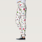 Niedliche bunte Weihnachtsschmuckmuster Leggings (Links)