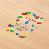 Niedliche Bunte Ziegel Gebäude Blocks Kindergeburt Acryleinladungen (Ablage )